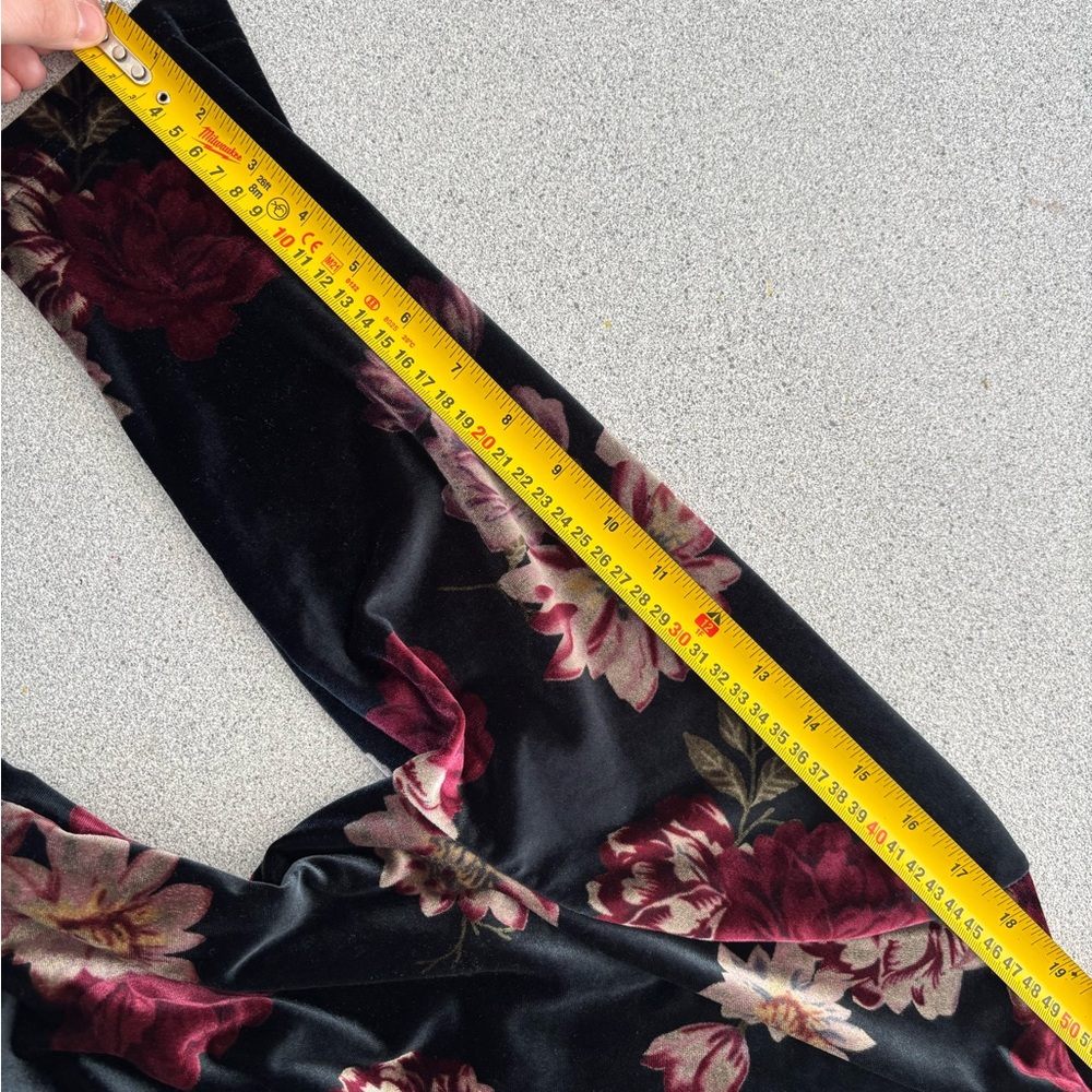 Black Collection Velvet Floral Wrap Dress XL Whimsigoth Cottagecore Coquette - Picture 8 of 12